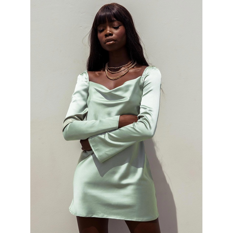 Star Power Mini Dress Sage