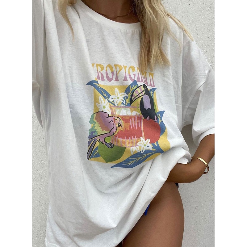 Tropicana Oversized Tee White