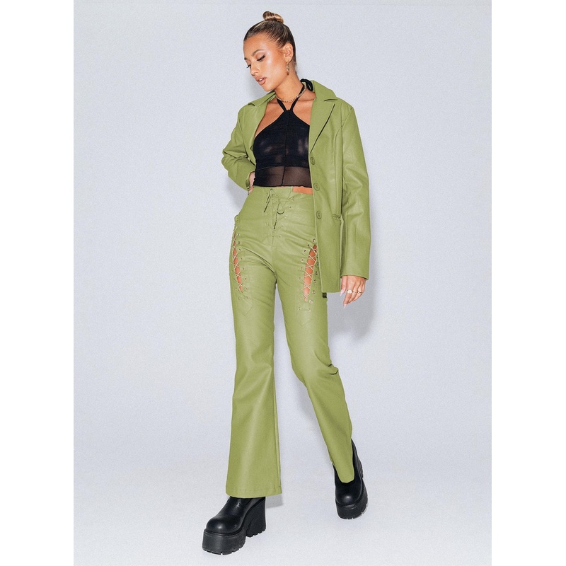 Harvey PU Pants Green