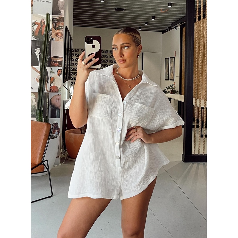 Alani Romper White