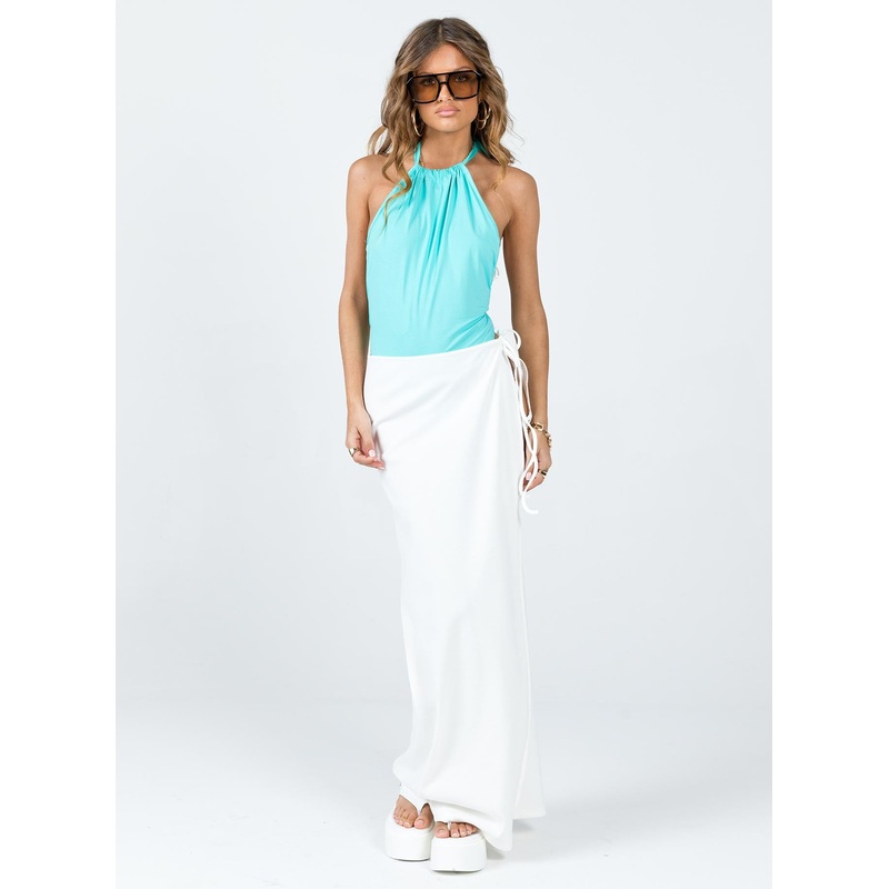 Anisha Tie Maxi Skirt White
