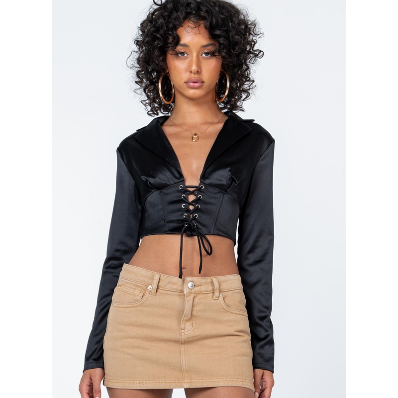 Rochelle Long Sleeve Top Black