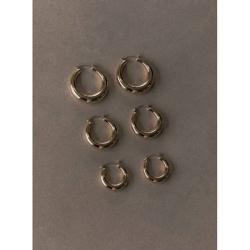 Navedo Hoop Earring Pack Gold