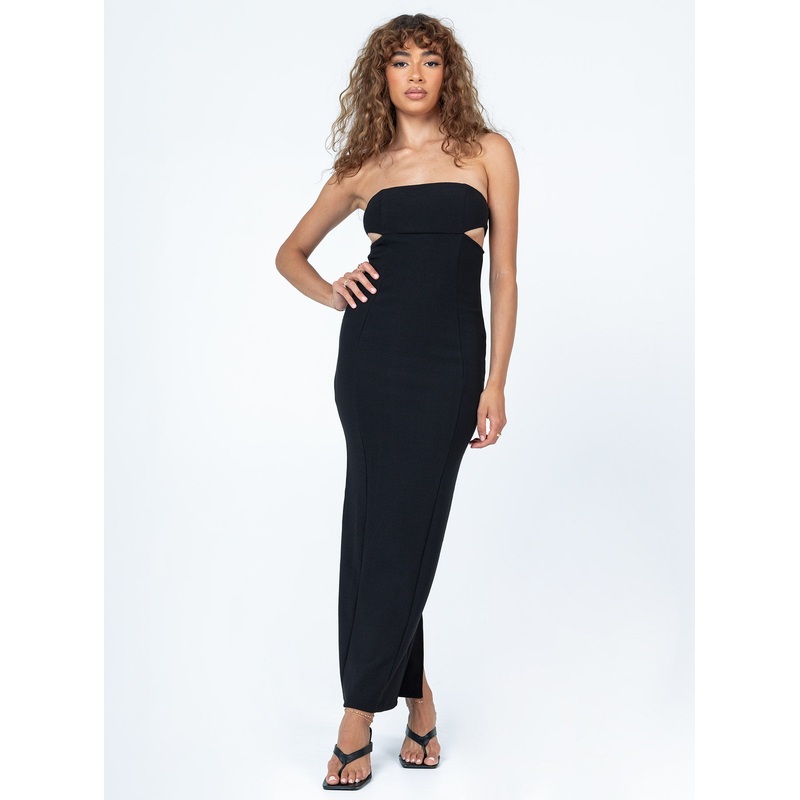 Nola Strapless Maxi Dress Black