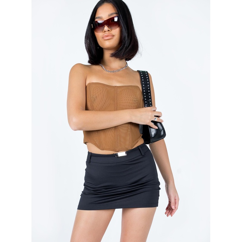 Buckle Up Mini Skirt Black