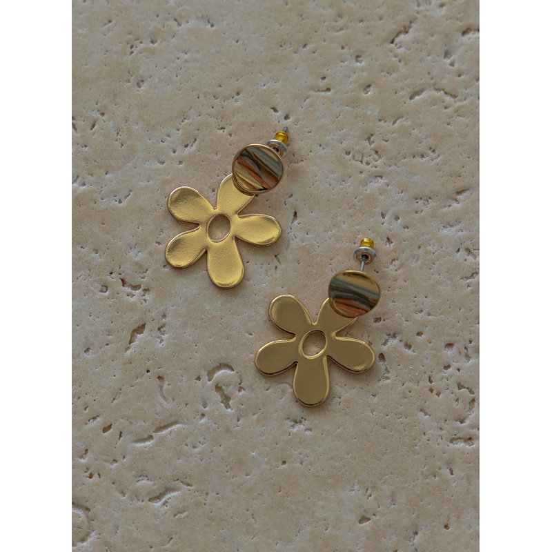 Huston Flower Earrings Gold