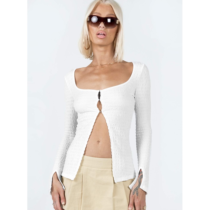 Waylett Long Sleeve Top White