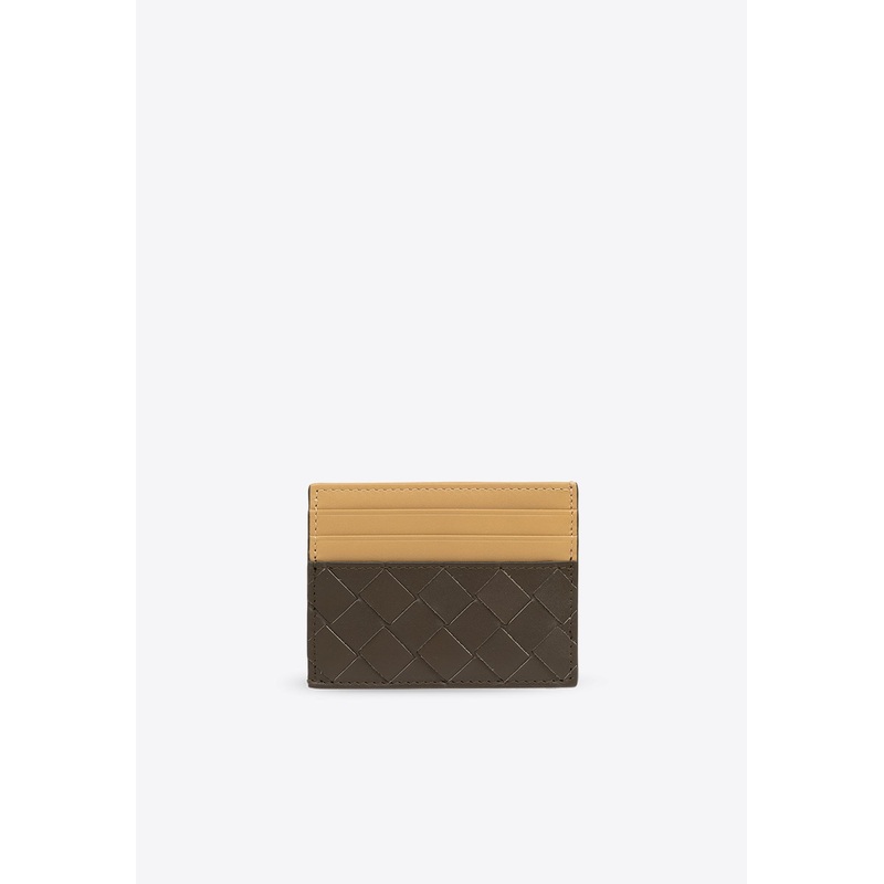 Bi-Color Intrecciato Leather Cardholder