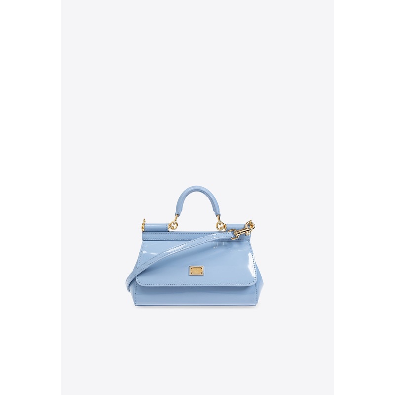 Small Sicily Polished Leather Shoulder Bag
