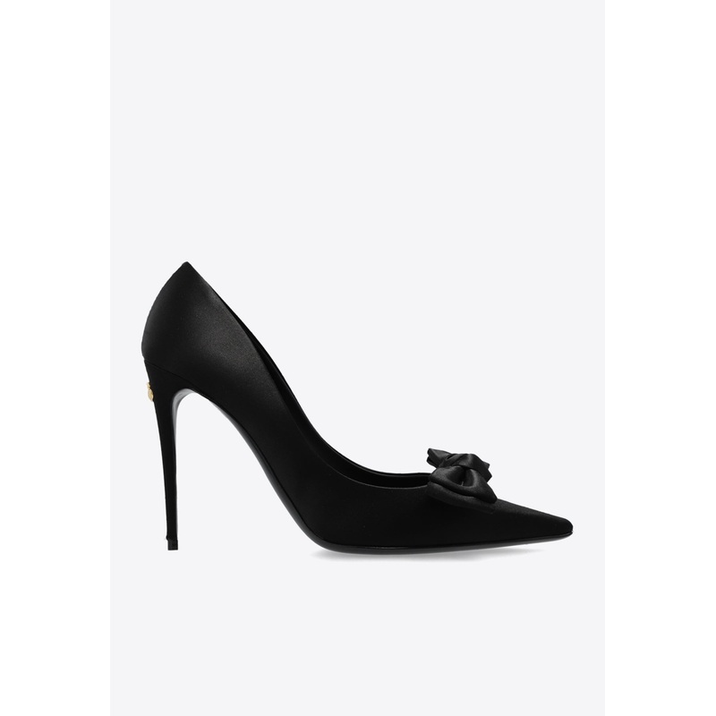 105 Bow Appliqu Satin Pumps