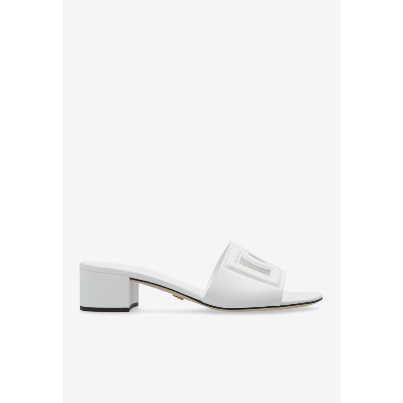 Bianca 40 DG Logo Leather Mules
