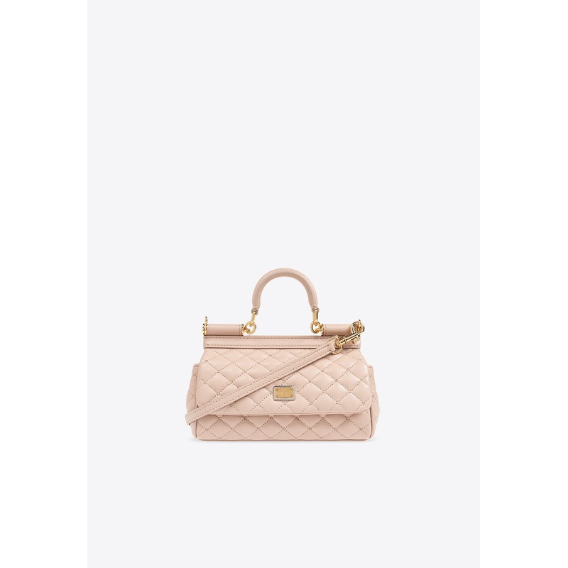 Small Sicily Quilted Leather Top Handle Bag