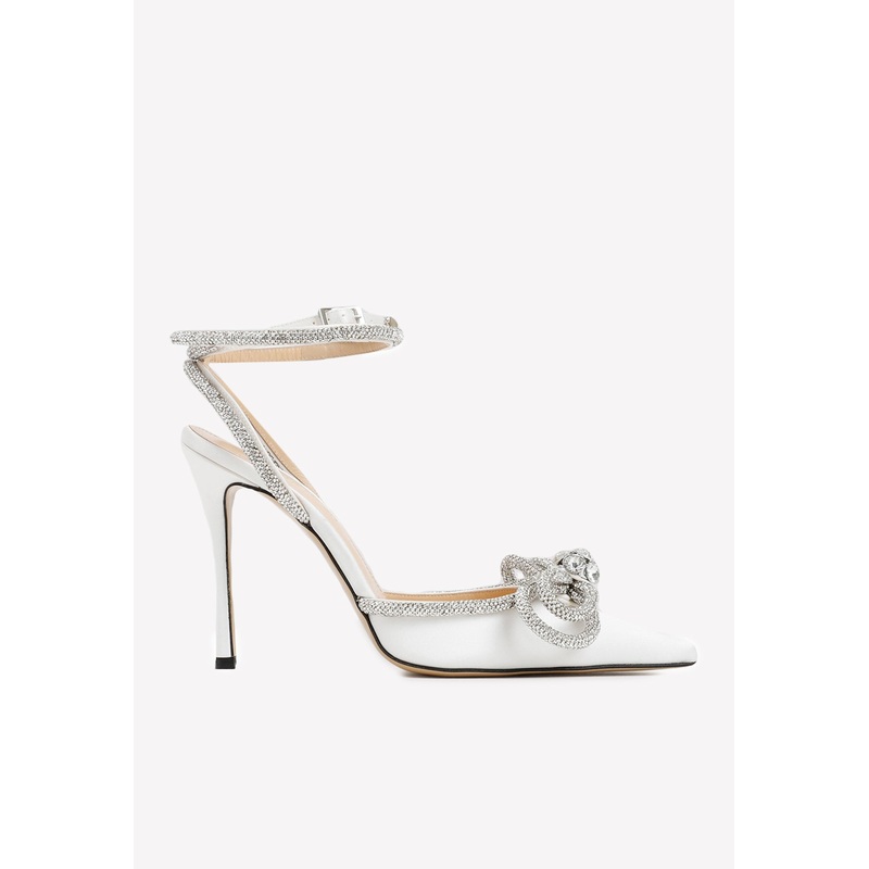 100 Crystal Double Bow Pumps