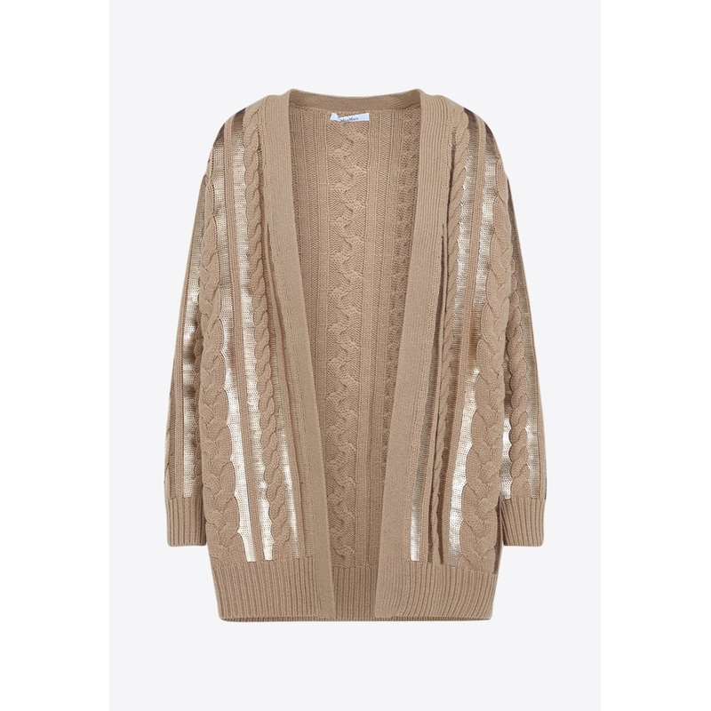 Mirco Cable Knit Sequined Cardigan