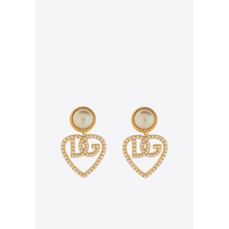 Heart-Pendant Clip-On Earrings