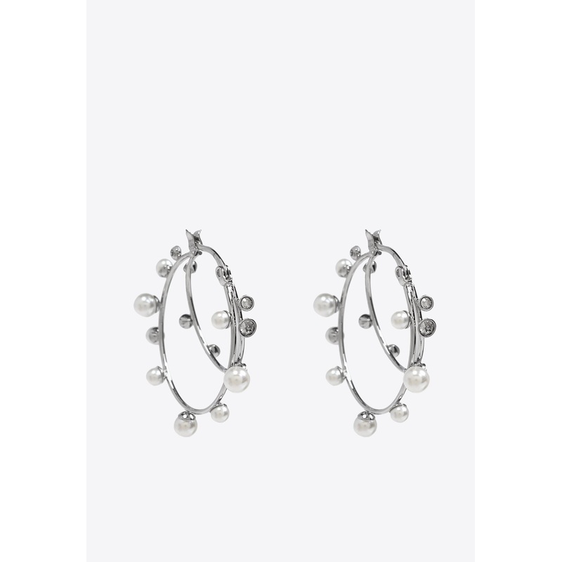 Pearl Double Hoop Earrings