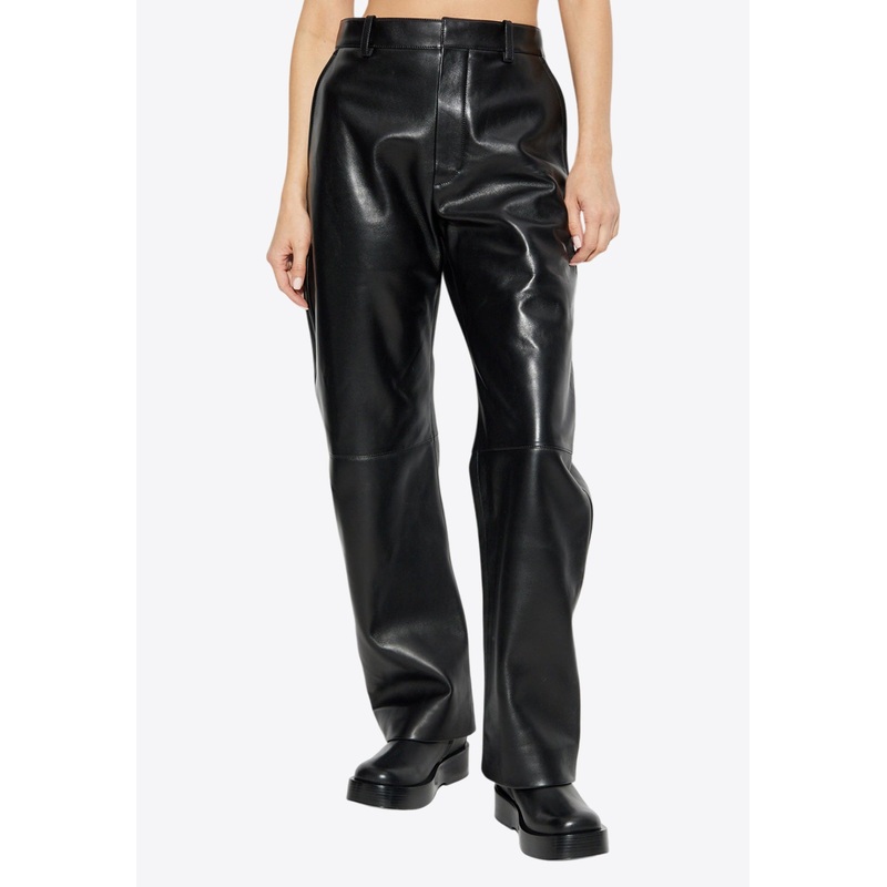 Round Leg Leather Pants