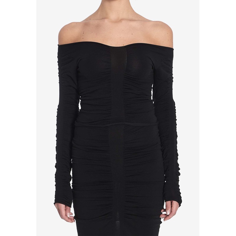 Off-Shoulder Ruched Sweater