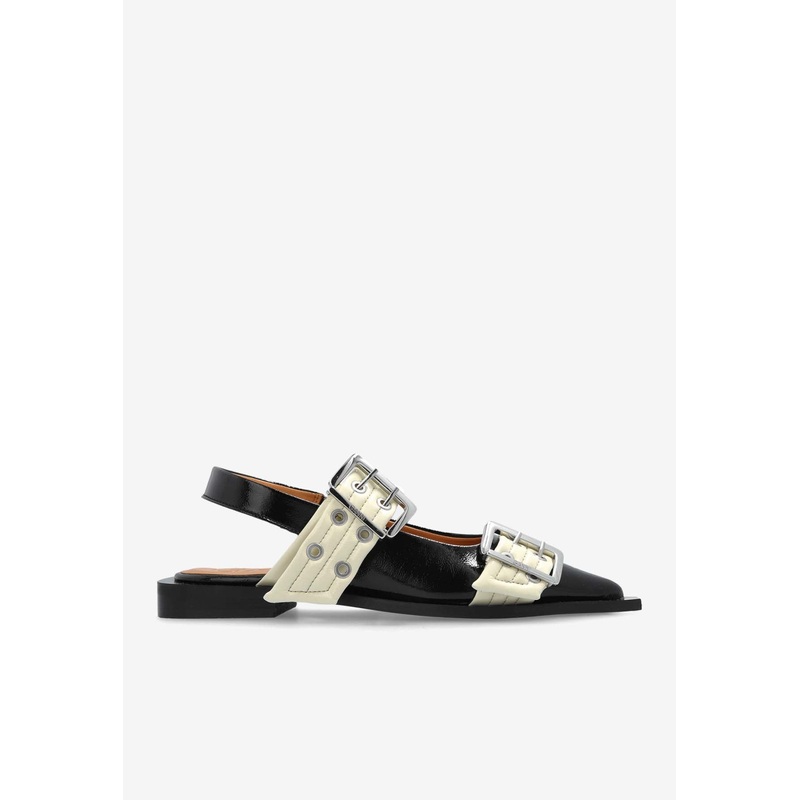 Buckled Slingback Flats