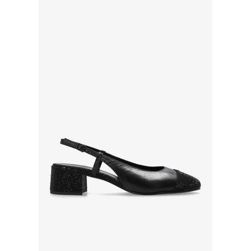 Cap-Toe 45 Pav Slingback Pumps