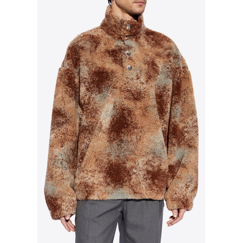 Shearling High-Neck Sweater