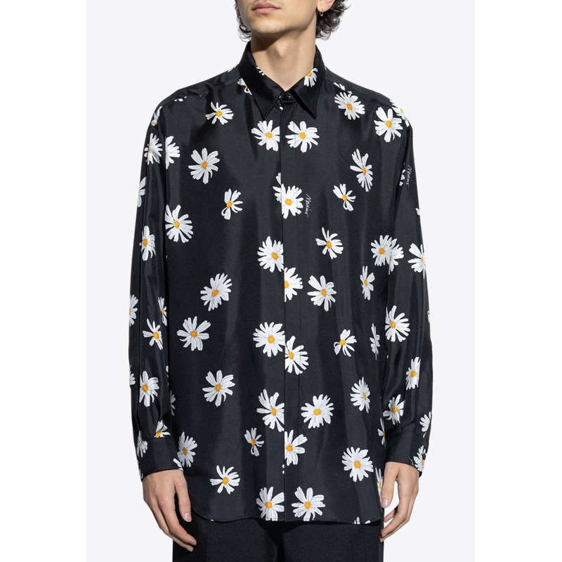 All-Over Flowers Long-Sleeved Silk Shirt