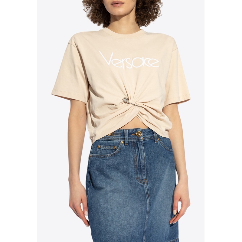 1978 Re-Edition Logo Safety Pin Cropped T-shirt