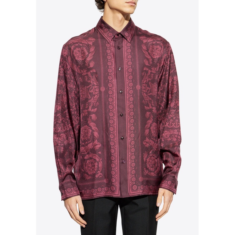 Barocco Print Silk Shirt