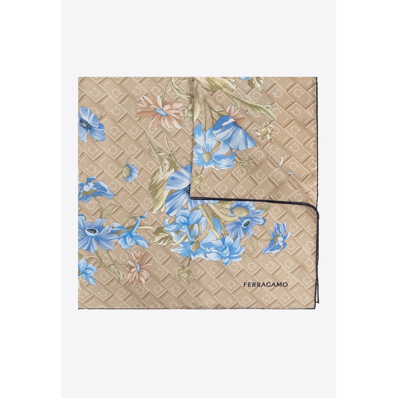 Floral Print Silk Scarf