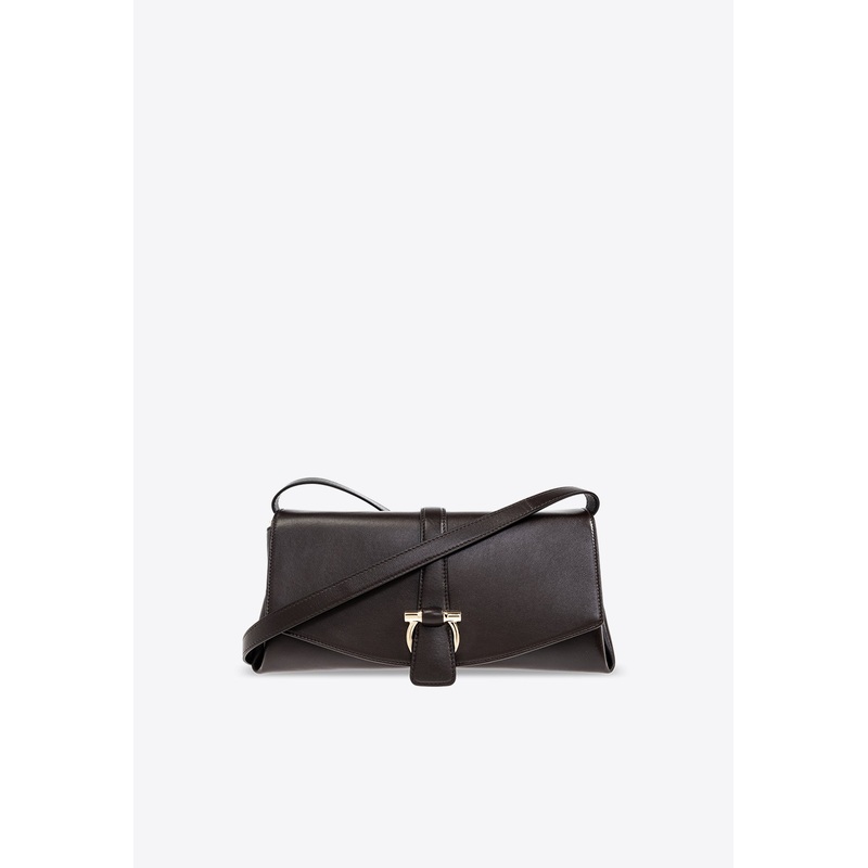 Small Front-Flap Leather Crossbody Bag