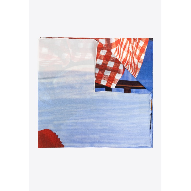 Graphic-Print Silk Scarf