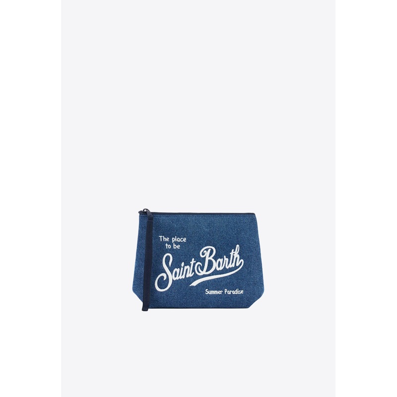 Aline Logo-Embroidered Linen Pouch