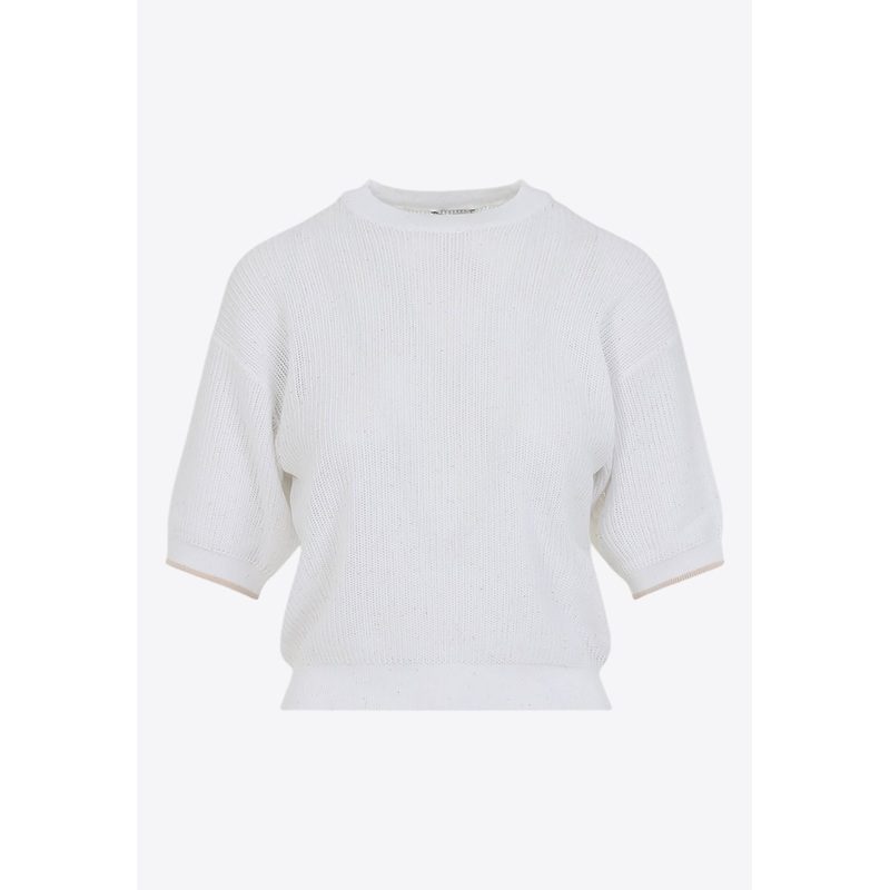 Short-Sleeved Knitted Sweater