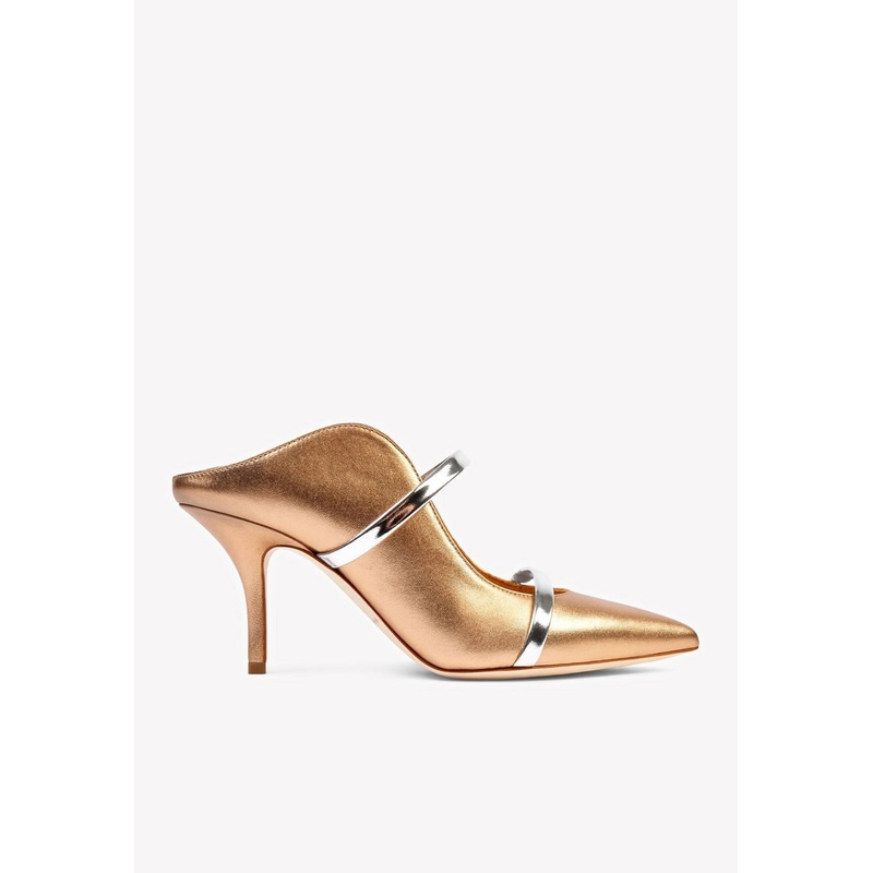 Maureen 70 Mules in Metallic Nappa Leather