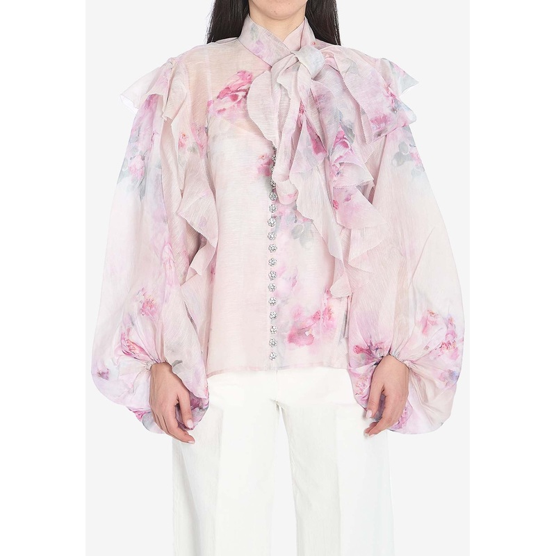 Ruffled Floral Blouse