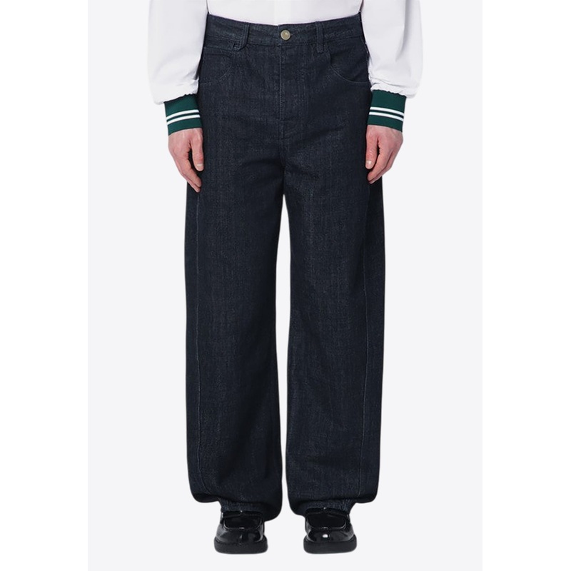 Loose-Fit Embroidered Logo Jeans