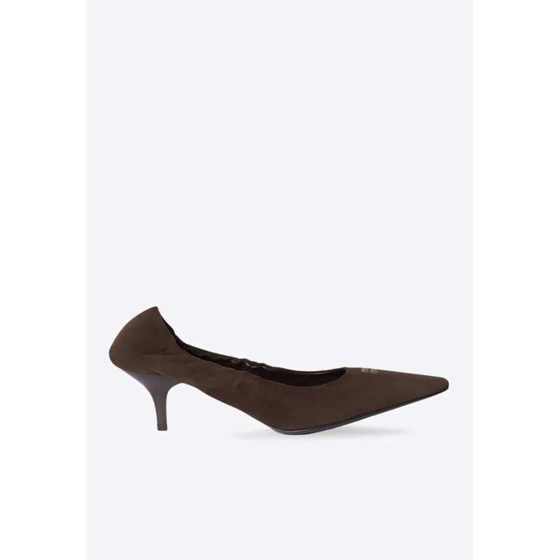 55 Ruched Suede Pumps