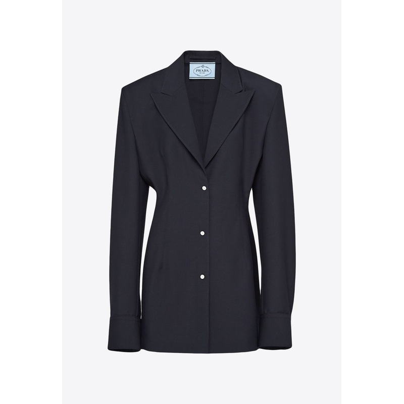 Single-Breasted Mohair Blazer