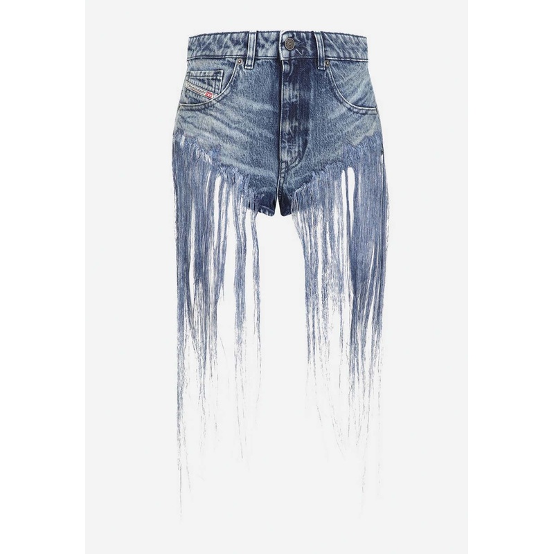De-Jizz Fringed Denim Shorts