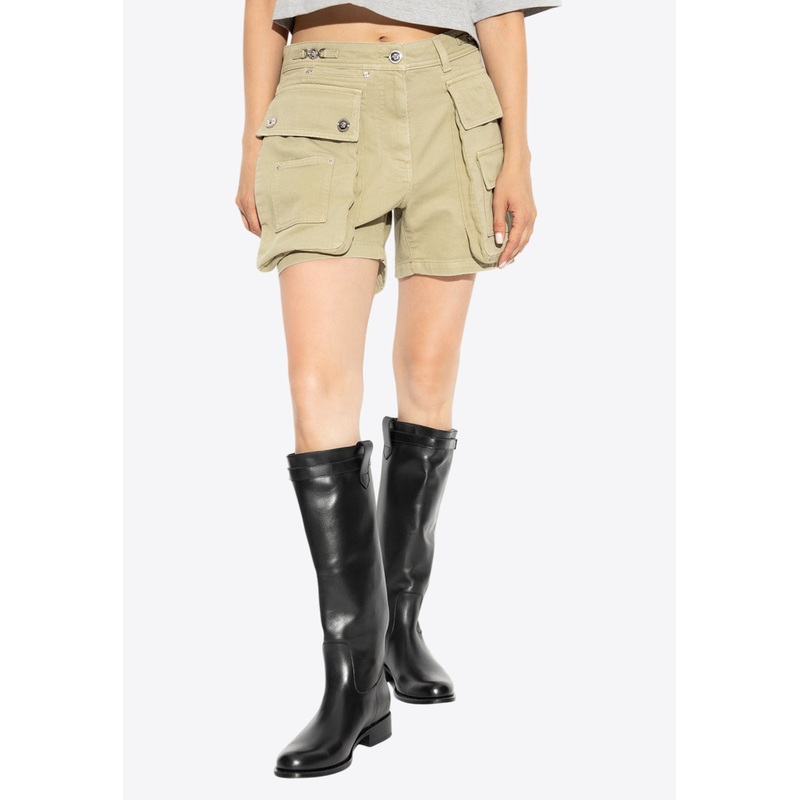 Cargo Denim Mini Shorts