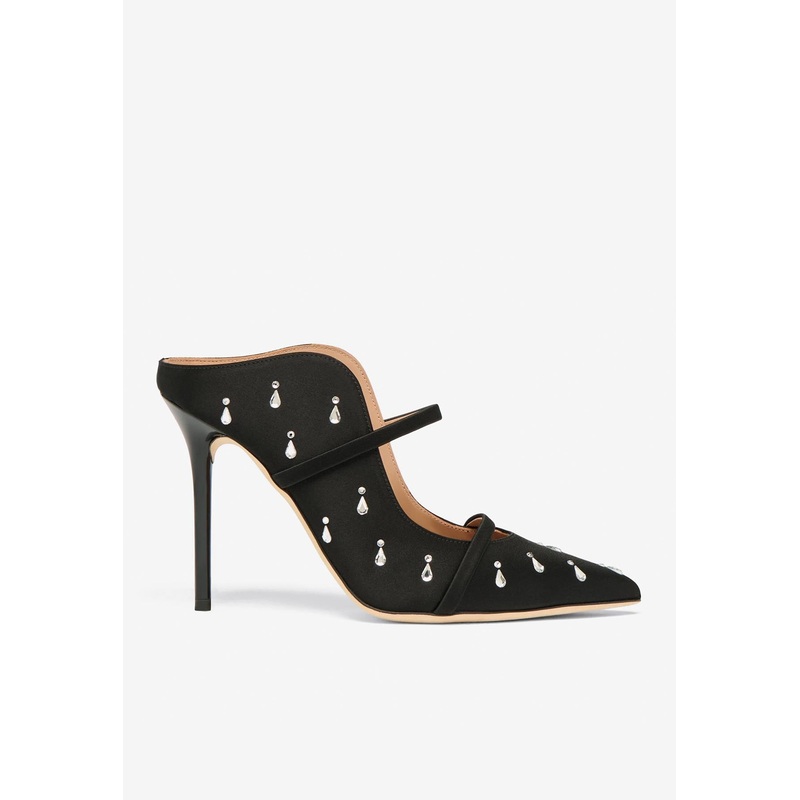Maureen 100 Crystal Embellished Satin Mules