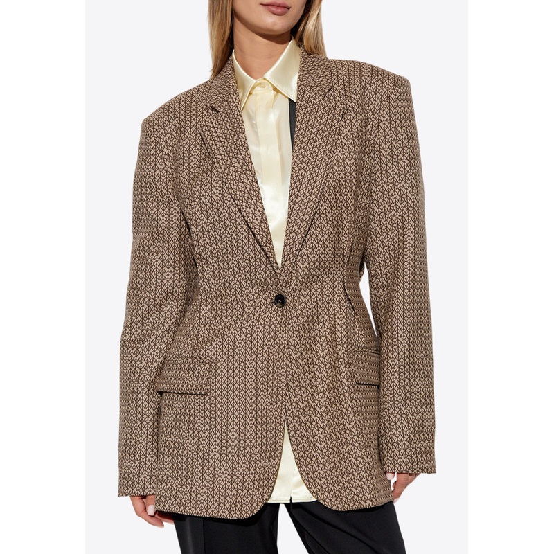 Single-Breasted Jacquard Wool Blazer