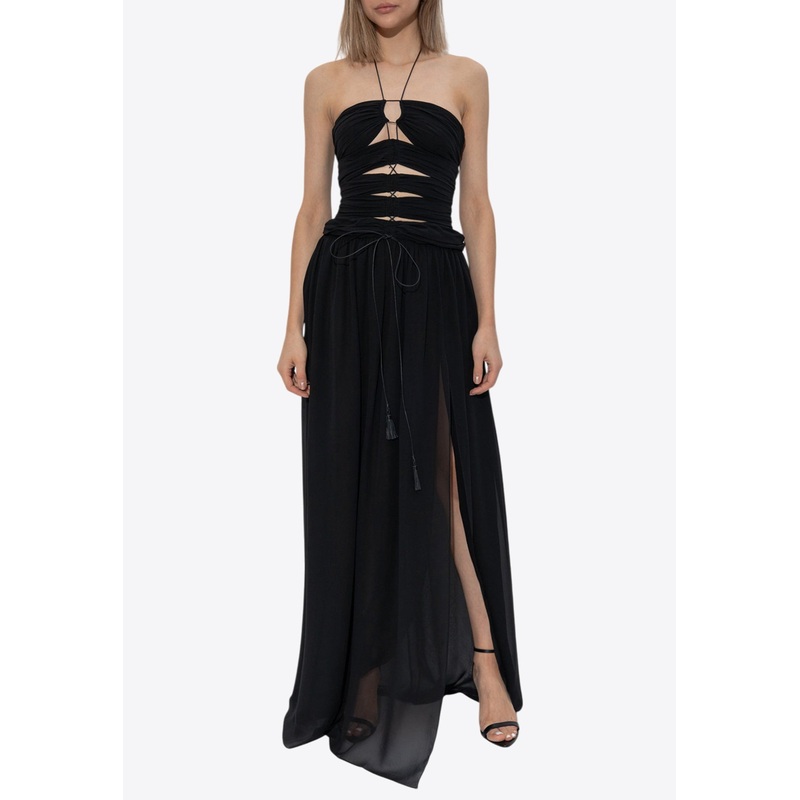 Cut-Out Ruched Maxi Dress