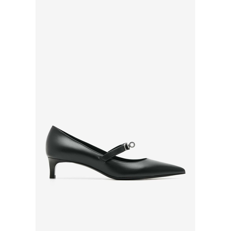 Kiara 40 Pumps in Black Calfskin with Palladium Hardware