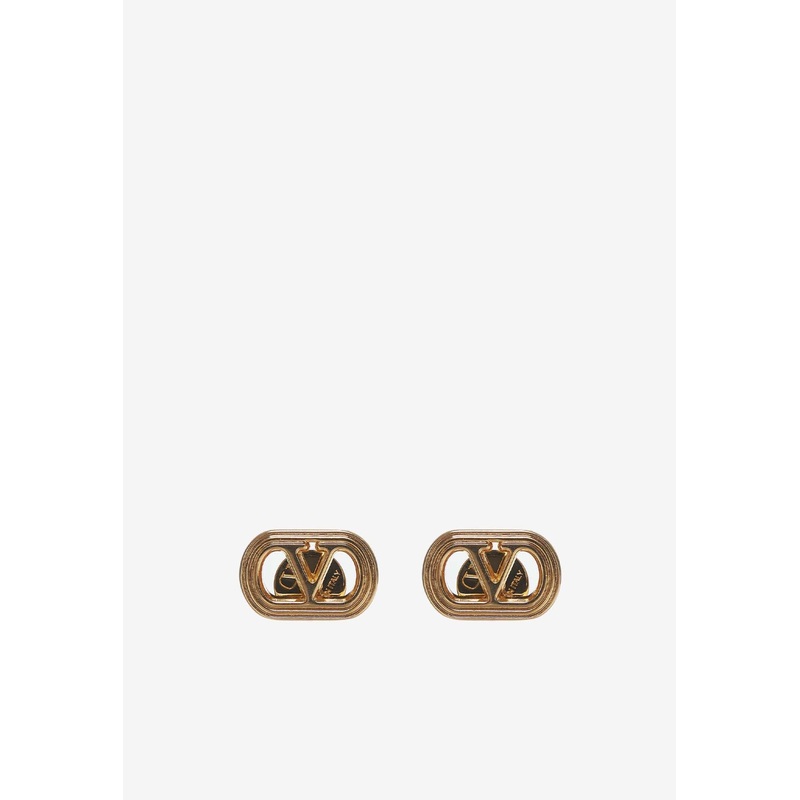 Ovalette VLogo Brass Earrings