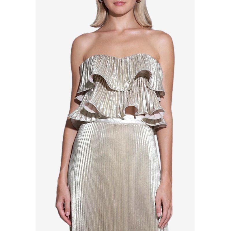 Romance Strapless Plisse Top