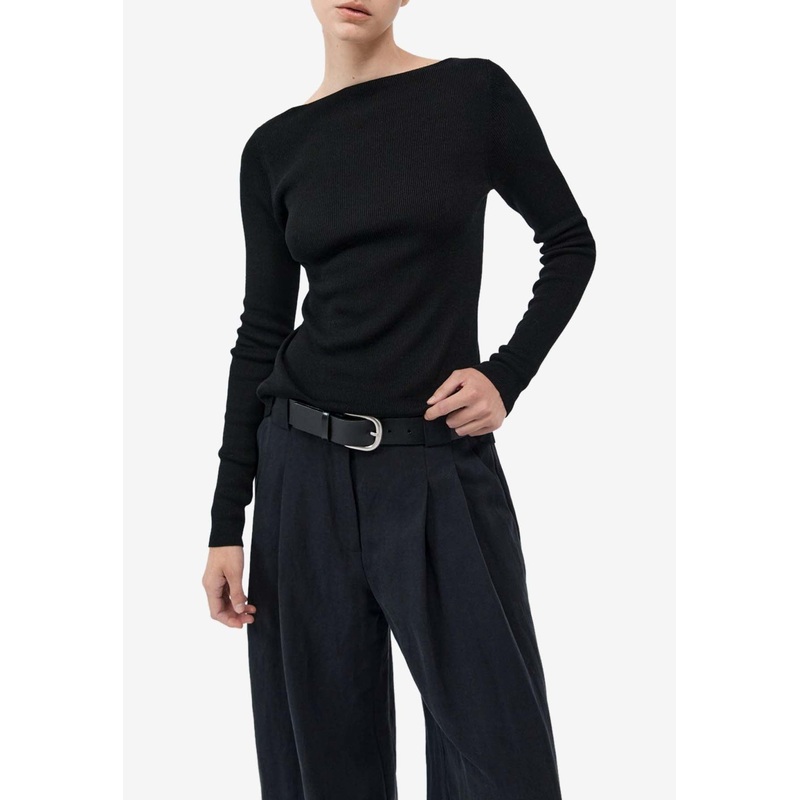 Rouleau Tie Reversible Knit Top