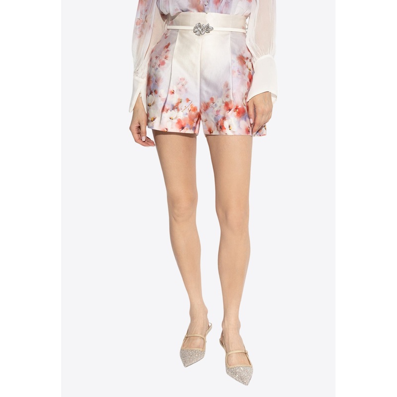 Crush High-Waist Floral Mini Shorts
