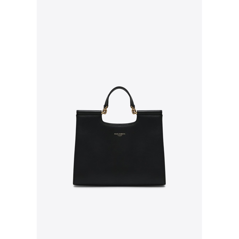 Small Sicily Calf Leather Tote Bag