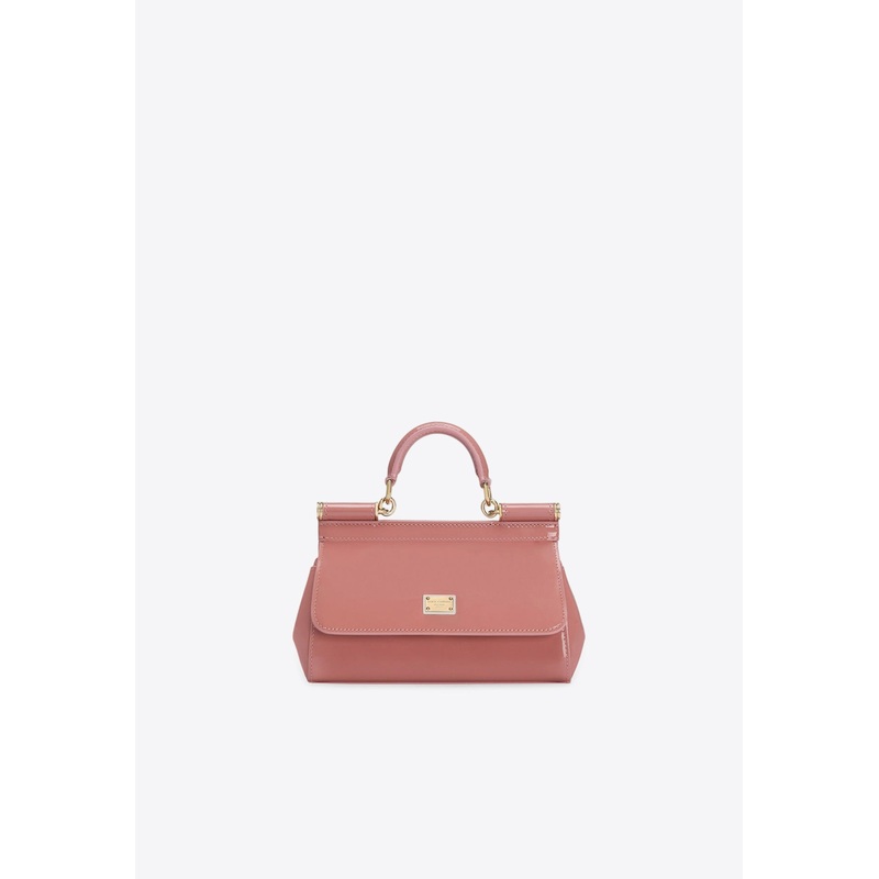 Small Sicily Patent Leather Top Handle Bag